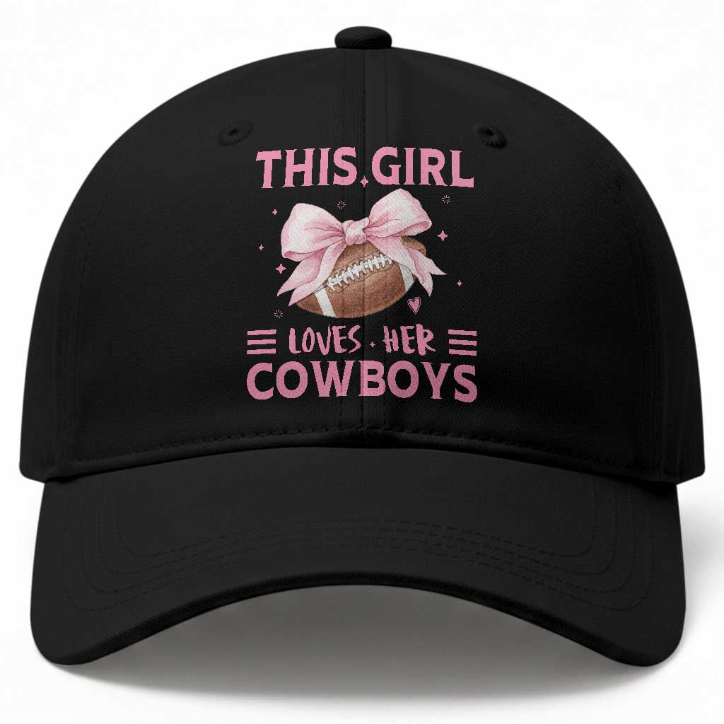 This Girl Loves Her Cowboy Baseball Cap Pink Bow FF Gift TS12 Print Your Wear