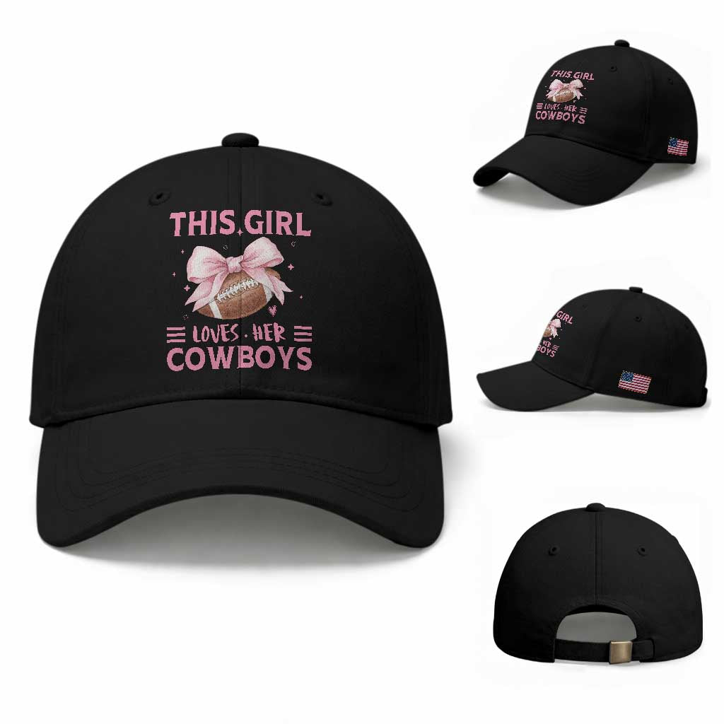 This Girl Loves Her Cowboy Baseball Cap Pink Bow FF Gift TS12 Baseball Cap Universal Fit Black Print Your Wear