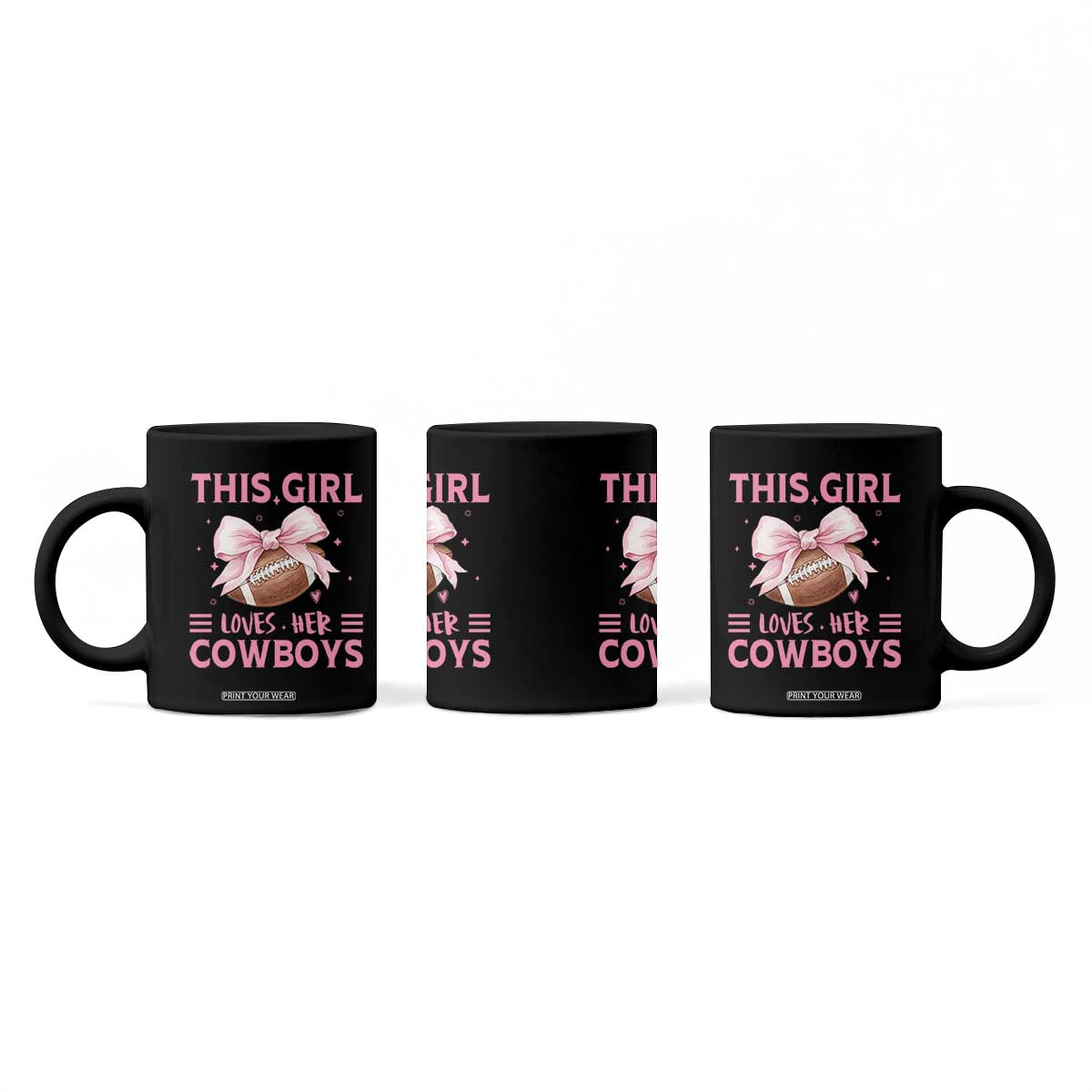 This Girl Loves Her Cowboy Coffee Mug Pink Bow FF Gift TS12 Print Your Wear