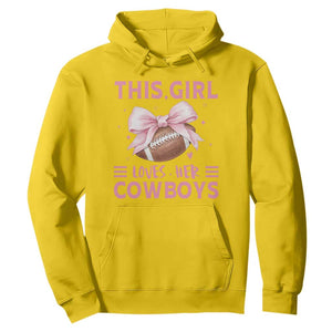 This Girl Loves Her Cowboys Hoodie Pink Bow Football Fan Gift TS12 Daisy Print Your Wear