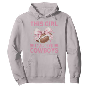 This Girl Loves Her Cowboys Hoodie Pink Bow Football Fan Gift TS12 Ice Gray Print Your Wear