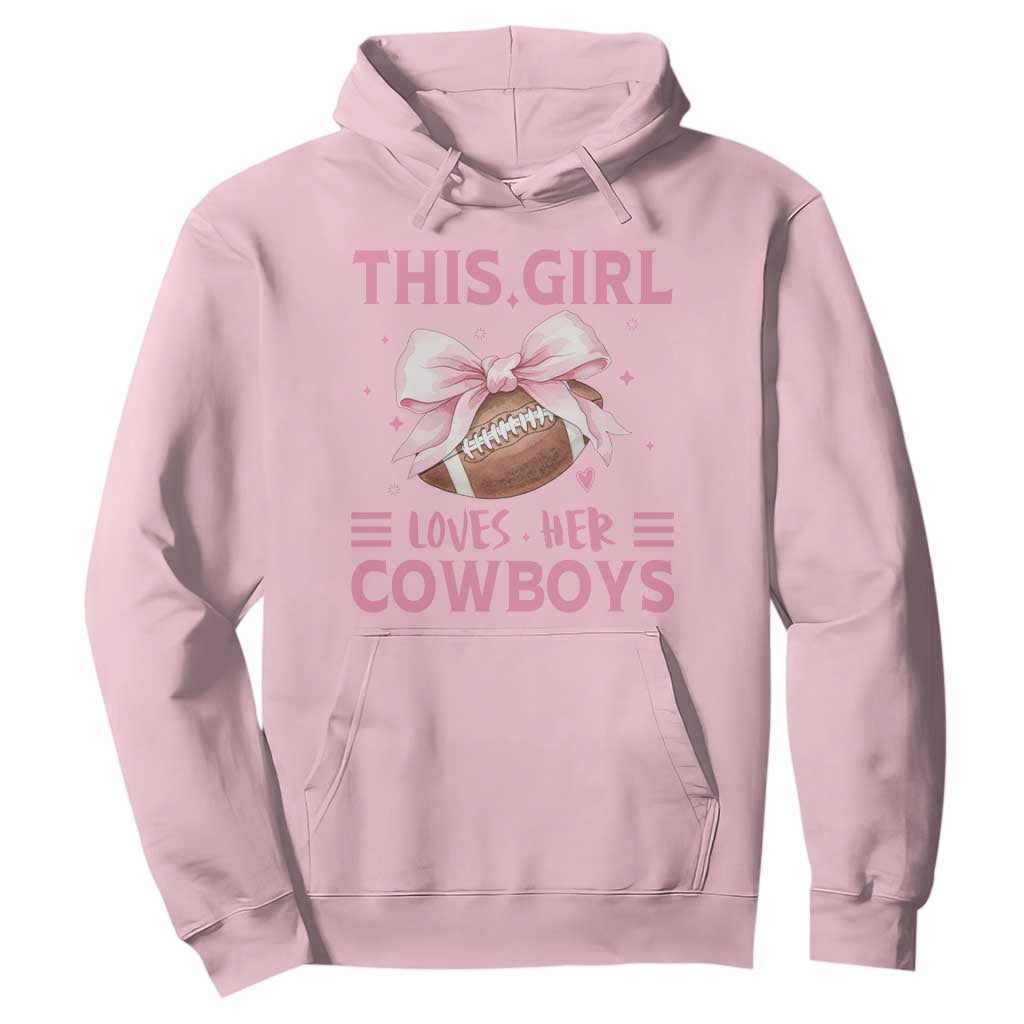 This Girl Loves Her Cowboy Hoodie Pink Bow FF Gift TS12 Light Pink Print Your Wear
