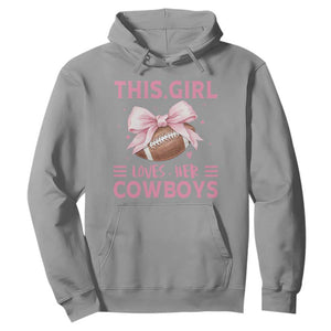 This Girl Loves Her Cowboys Hoodie Pink Bow Football Fan Gift TS12 Sport Gray Print Your Wear