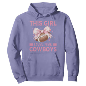 This Girl Loves Her Cowboys Hoodie Pink Bow Football Fan Gift TS12 Violet Print Your Wear