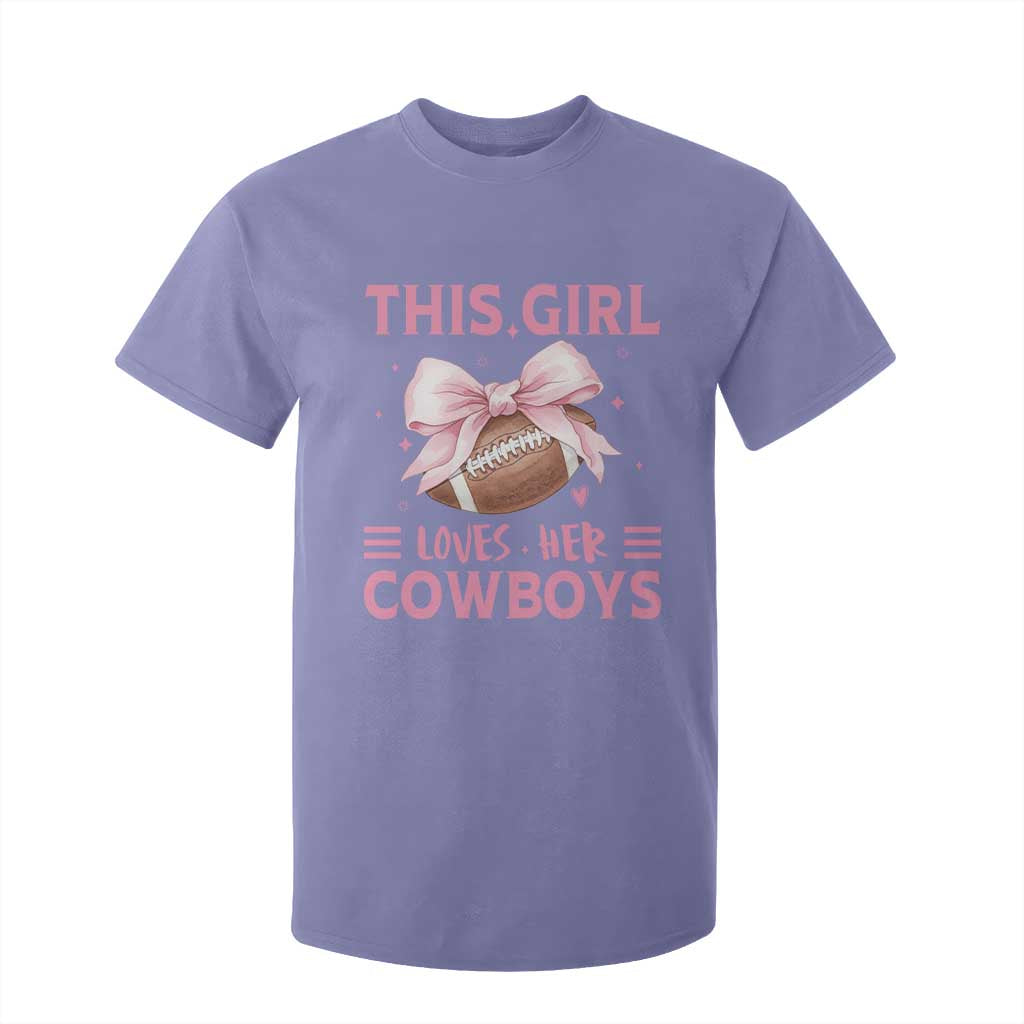 This Girl Loves Her Cowboy T Shirt For Kid Pink Bow FF Gift TS12 Violet Print Your Wear