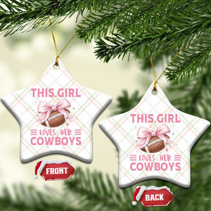 This Girl Loves Her Cowboys Ceramic Ornament Pink Bow Football Fan Gift TS12 Print Your Wear