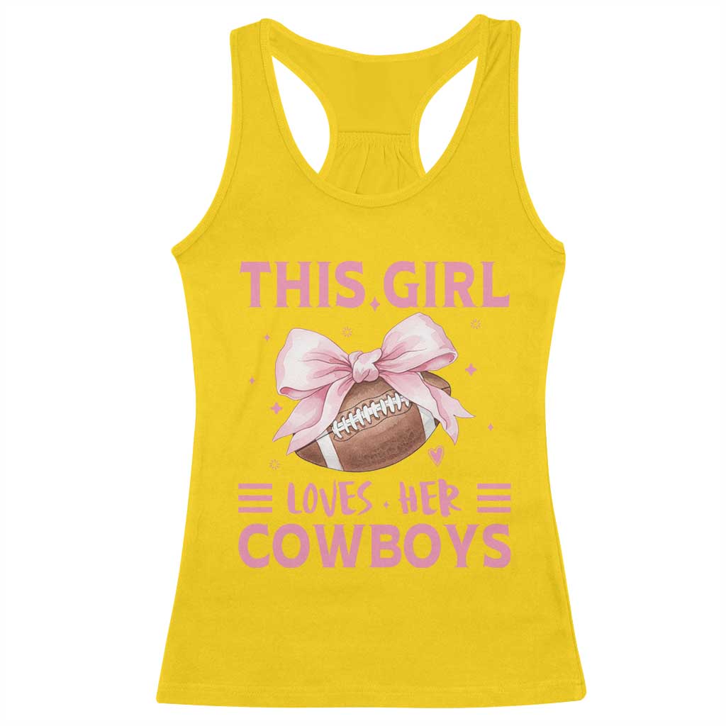 This Girl Loves Her Cowboy Racerback Tank Top Pink Bow FF Gift TS12 Daisy Print Your Wear