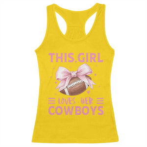 This Girl Loves Her Cowboys Racerback Tank Top Pink Bow Football Fan Gift - Print Your Wear