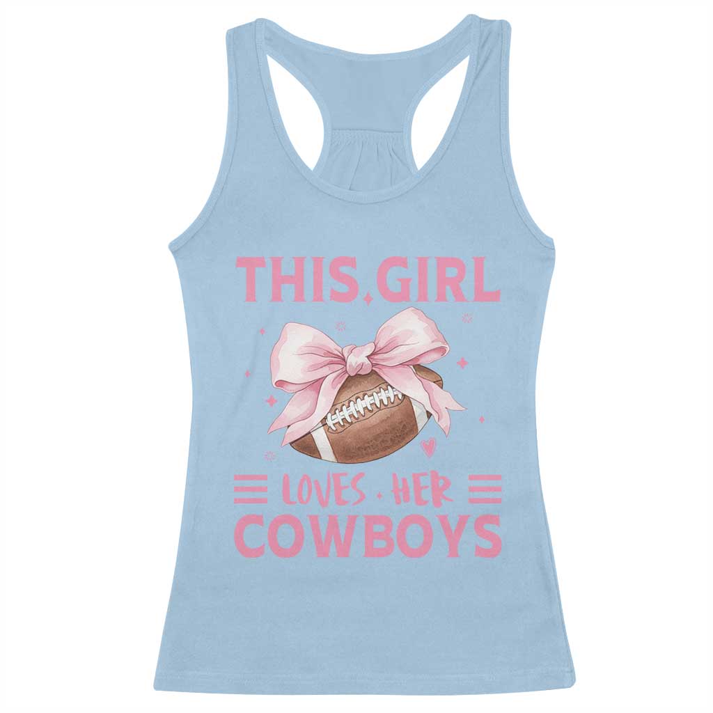 This Girl Loves Her Cowboy Racerback Tank Top Pink Bow FF Gift TS12 Light Blue Print Your Wear