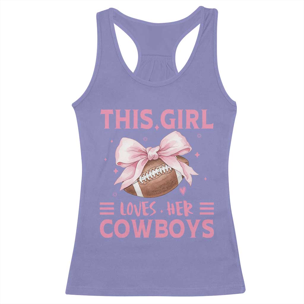 This Girl Loves Her Cowboy Racerback Tank Top Pink Bow FF Gift TS12 Violet Print Your Wear