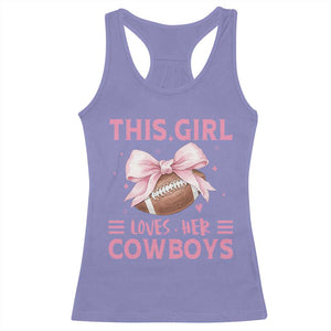 This Girl Loves Her Cowboys Racerback Tank Top Pink Bow Football Fan Gift - Print Your Wear