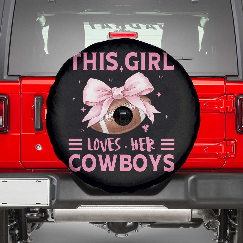 This Girl Loves Her Cowboy Spare Tire Cover Pink Bow FF Gift TS12 Black Print Your Wear