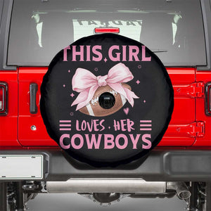 This Girl Loves Her Cowboy Spare Tire Cover Pink Bow FF Gift TS12 Black Print Your Wear