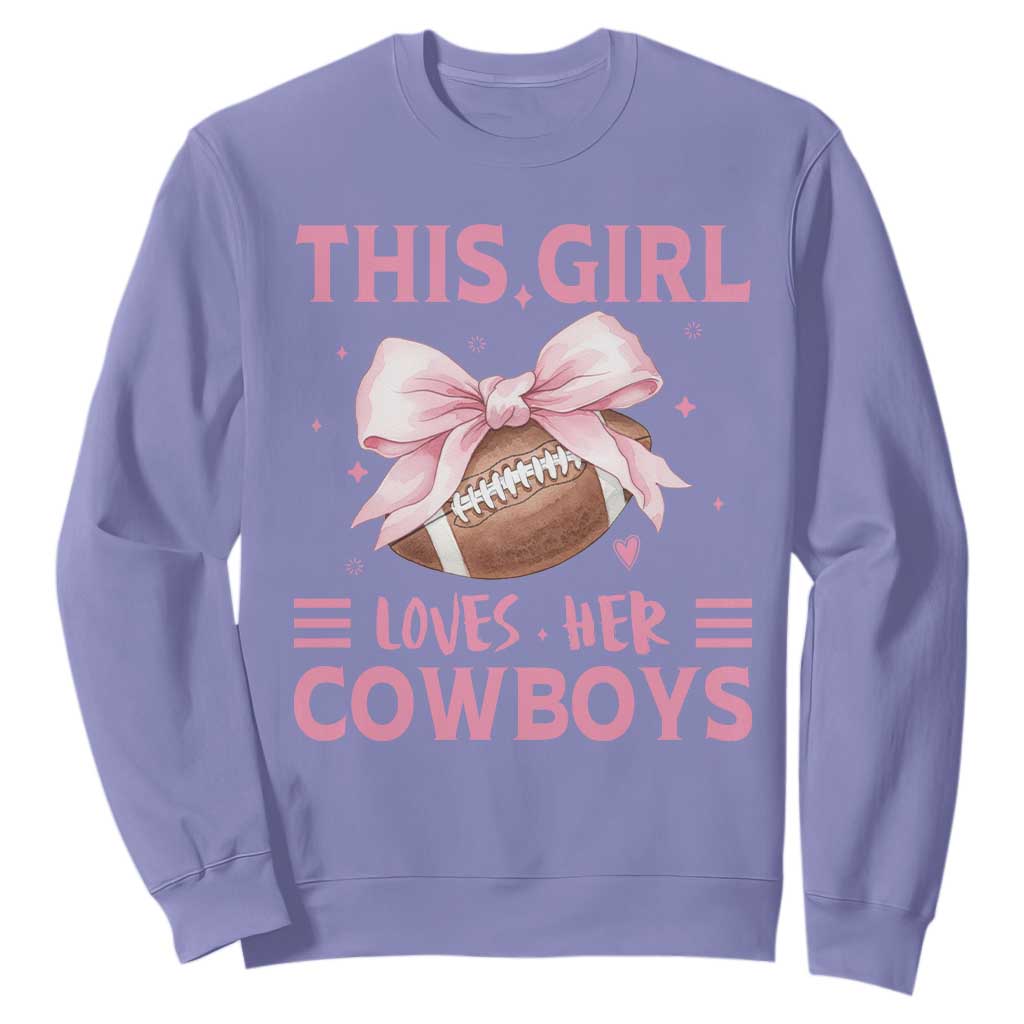 This Girl Loves Her Cowboy Sweatshirt Pink Bow FF Gift TS12 Violet Print Your Wear