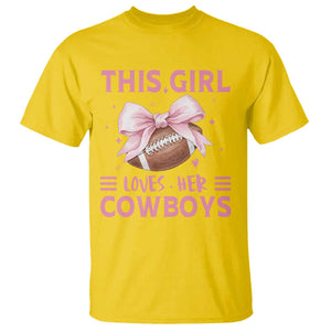 This Girl Loves Her Cowboys T Shirt Pink Bow Football Fan Gift TS12 Daisy Print Your Wear