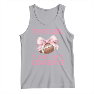 This Girl Loves Her Cowboys Tank Top Pink Bow Football Fan Gift TS12 Athletic Heather Print Your Wear