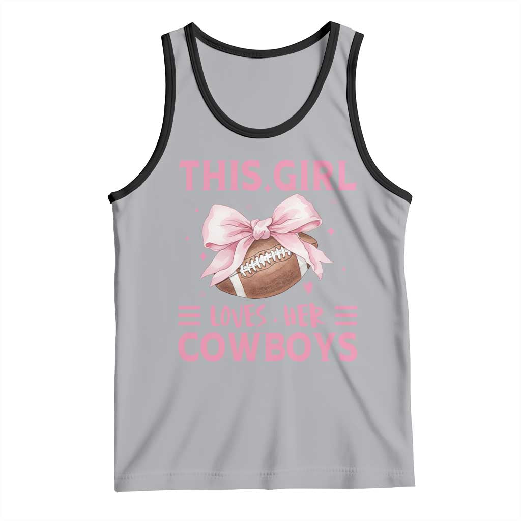 This Girl Loves Her Cowboy Tank Top Pink Bow FF Gift TS12 Athletic Heather Black Print Your Wear