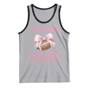 This Girl Loves Her Cowboys Tank Top Pink Bow Football Fan Gift TS12 Athletic Heather Black Print Your Wear