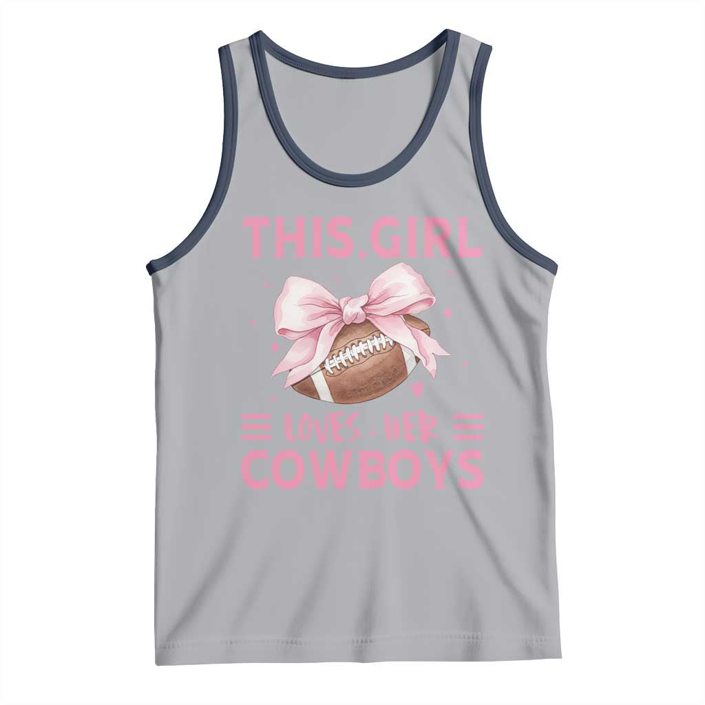 This Girl Loves Her Cowboy Tank Top Pink Bow FF Gift TS12 Athletic Heather Navy Print Your Wear