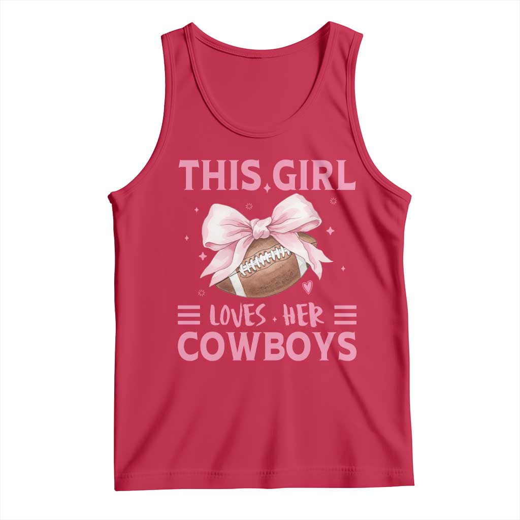 This Girl Loves Her Cowboy Tank Top Pink Bow FF Gift TS12 Red Print Your Wear