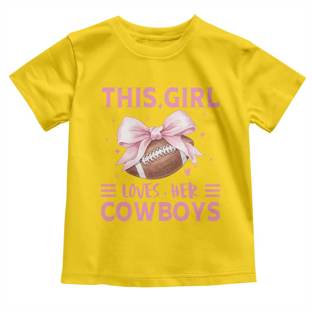 This Girl Loves Her Cowboy Toddler T Shirt Pink Bow FF Gift TS12 Daisy Print Your Wear