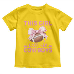 This Girl Loves Her Cowboys Toddler T Shirt Pink Bow Football Fan Gift TS12 Daisy Print Your Wear