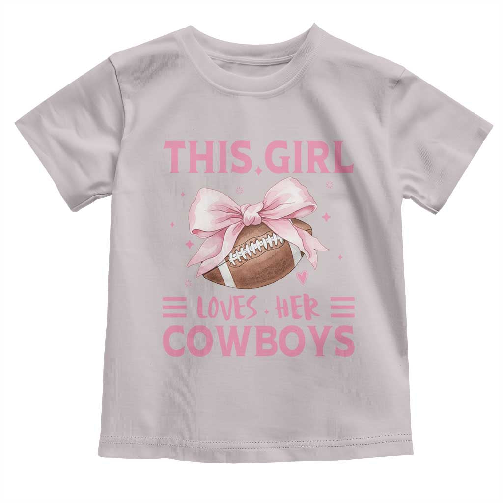 This Girl Loves Her Cowboy Toddler T Shirt Pink Bow FF Gift TS12 Ice Gray Print Your Wear