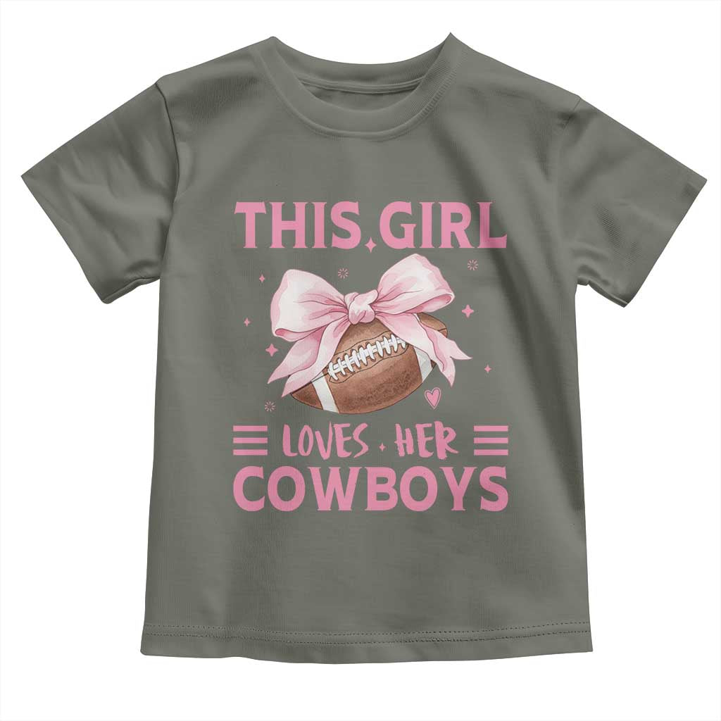 This Girl Loves Her Cowboy Toddler T Shirt Pink Bow FF Gift TS12 Military Green Print Your Wear