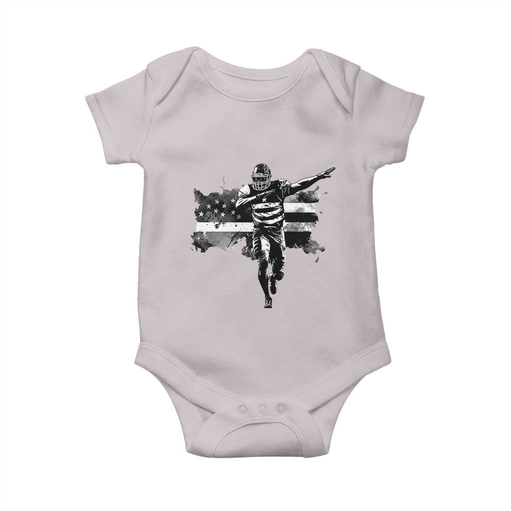 Patriotic Football Dab Baby Onesie American Flag Sports Fan Gift TS12 Ice Gray Print Your Wear