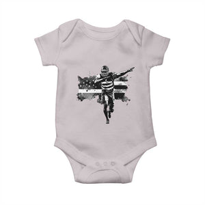 Patriotic Football Dab Baby Onesie American Flag Sports Fan Gift TS12 Ice Gray Print Your Wear