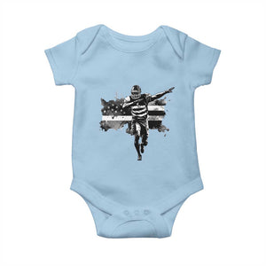 Patriotic Football Dab Baby Onesie American Flag Sports Fan Gift TS12 Light Blue Print Your Wear