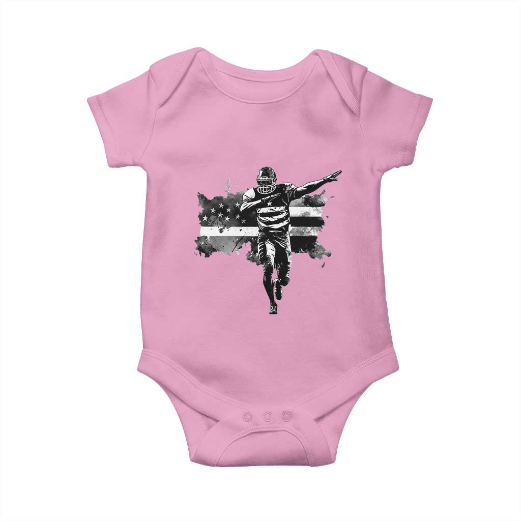 Patriotic Football Dab Baby Onesie American Flag Sports Fan Gift TS12 Light Pink Print Your Wear
