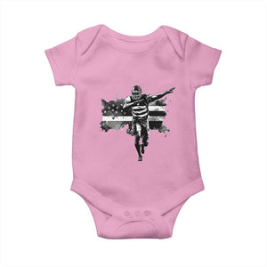 Patriotic Football Dab Baby Onesie American Flag Sports Fan Gift TS12 Light Pink Print Your Wear