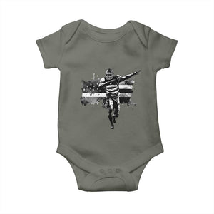 Patriotic Football Dab Baby Onesie American Flag Sports Fan Gift TS12 Military Green Print Your Wear