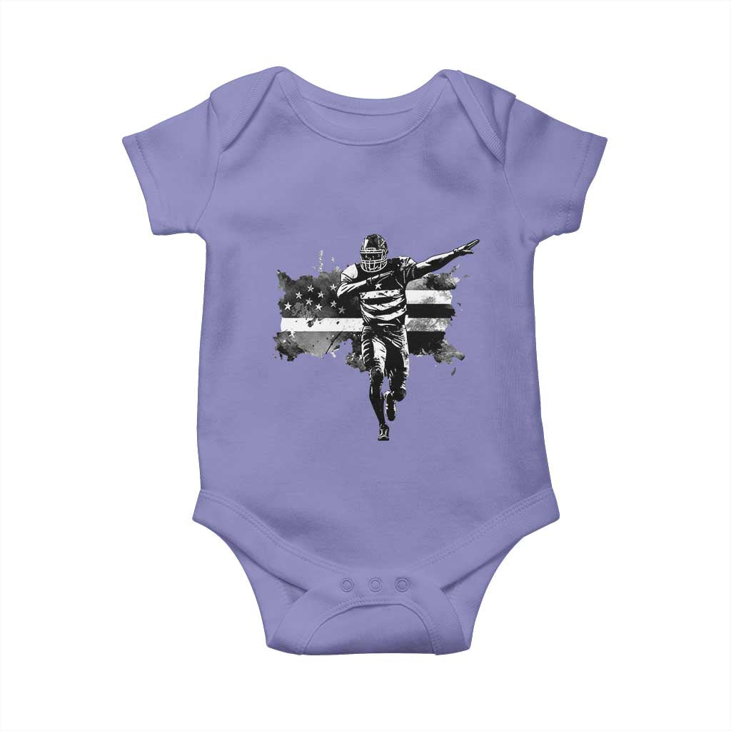 Patriotic Football Dab Baby Onesie American Flag Sports Fan Gift TS12 Violet Print Your Wear