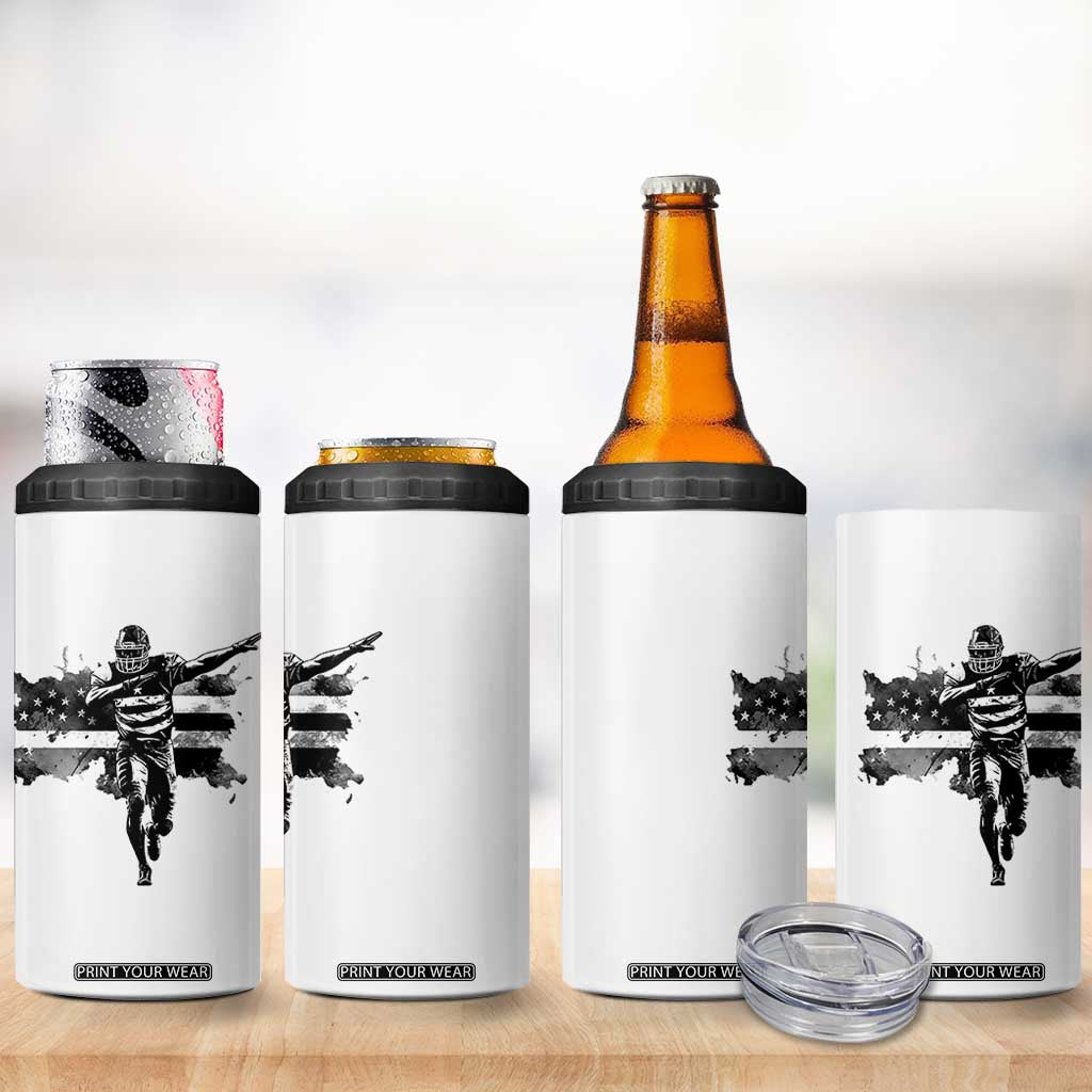 Patriotic Football Dab 4 in 1 Can Cooler Tumbler American Flag Sports Fan Gift TS12 Print Your Wear