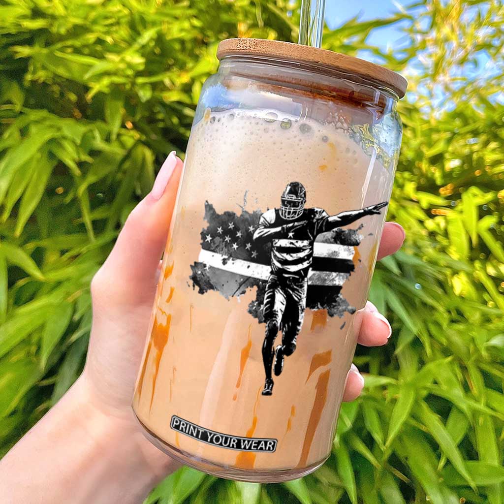 Patriotic Football Dab Glass Can American Flag Sports Fan Gift TS12 White Print Your Wear