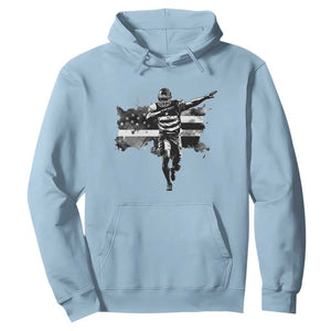 Patriotic Football Dab Hoodie American Flag Sports Fan Gift TS12 Light Blue Print Your Wear