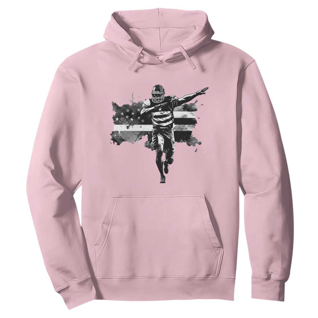 Patriotic Football Dab Hoodie American Flag Sports Fan Gift TS12 Light Pink Print Your Wear