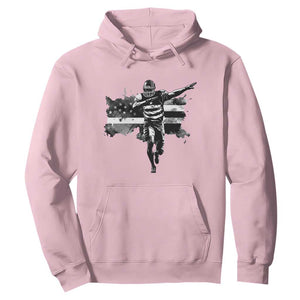 Patriotic Football Dab Hoodie American Flag Sports Fan Gift TS12 Light Pink Print Your Wear