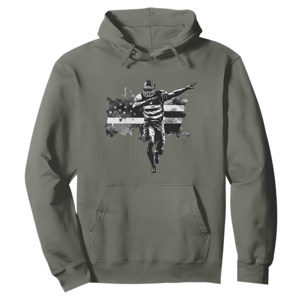 Patriotic Football Dab Hoodie American Flag Sports Fan Gift TS12 Military Green Print Your Wear