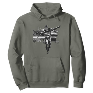 Patriotic Football Dab Hoodie American Flag Sports Fan Gift TS12 Military Green Print Your Wear