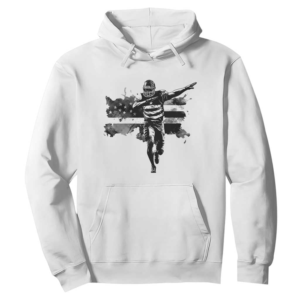 Patriotic Football Dab Hoodie American Flag Sports Fan Gift TS12 White Print Your Wear
