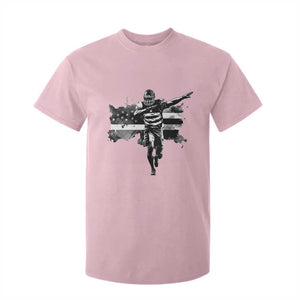 Patriotic Football Dab T Shirt For Kid American Flag Sports Fan Gift TS12 Light Pink Print Your Wear