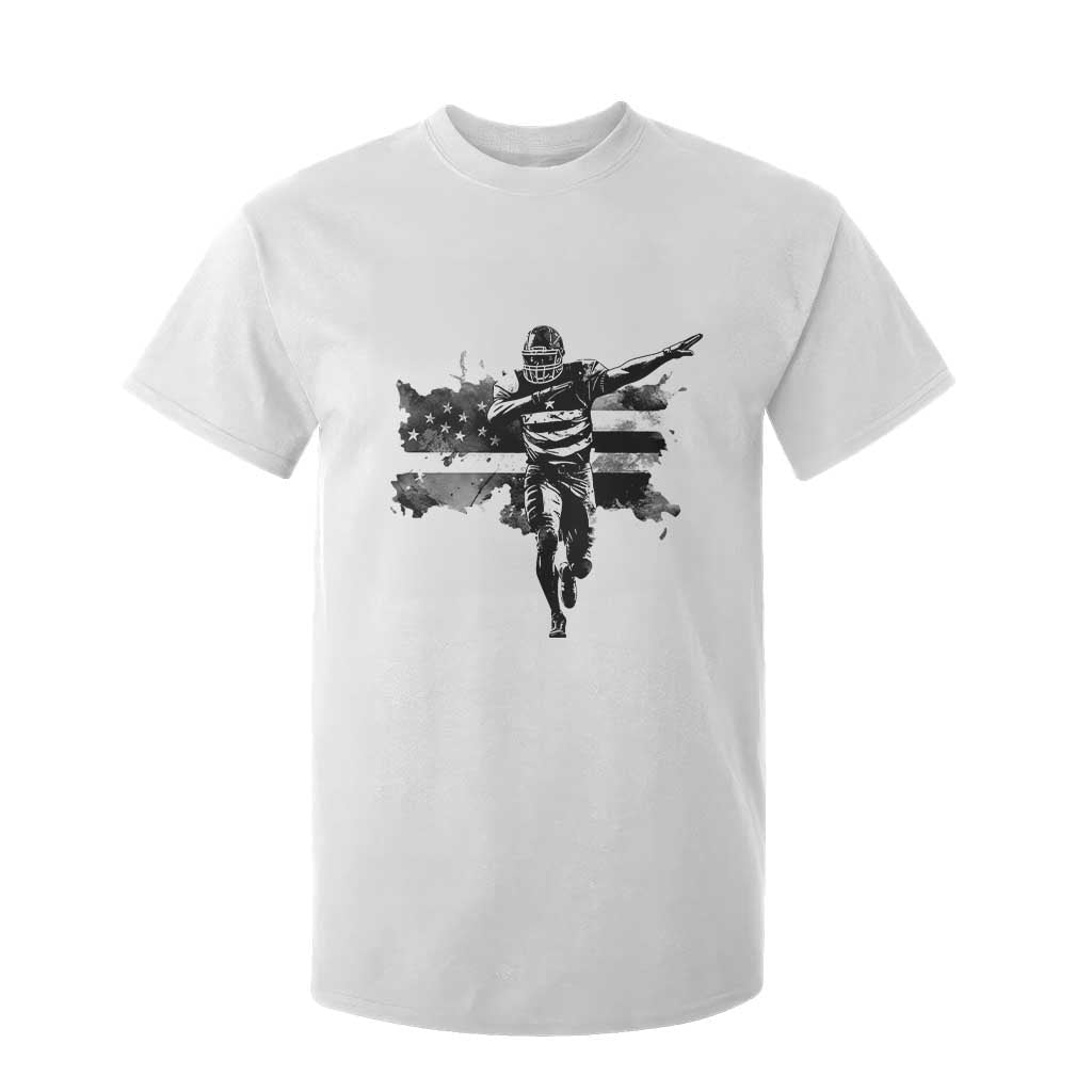 Patriotic Football Dab T Shirt For Kid American Flag Sports Fan Gift TS12 White Print Your Wear
