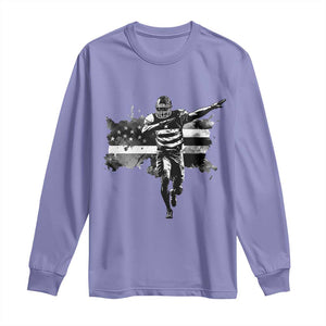 Patriotic Football Dab Long Sleeve Shirt American Flag Sports Fan Gift TS12 Violet Print Your Wear
