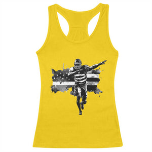 Patriotic Football Dab Racerback Tank Top American Flag Sports Fan Gift - Print Your Wear