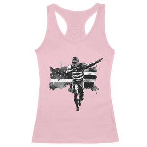 Patriotic Football Dab Racerback Tank Top American Flag Sports Fan Gift - Print Your Wear