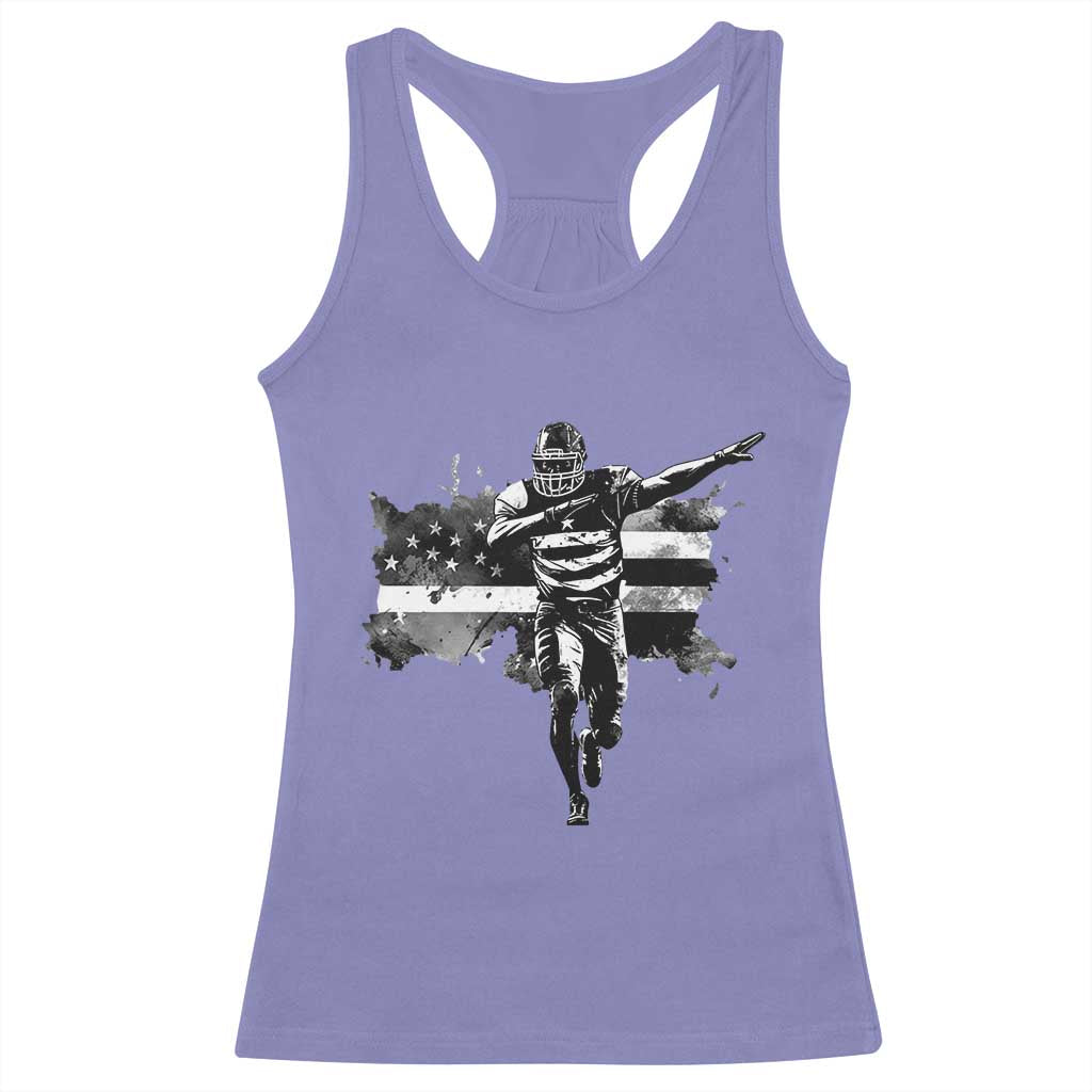 Patriotic Football Dab Racerback Tank Top American Flag Sports Fan Gift TS12 Violet Print Your Wear