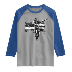 Patriotic Football Dab Raglan Shirt American Flag Sports Fan Gift TS12 Sport Gray Royal Print Your Wear